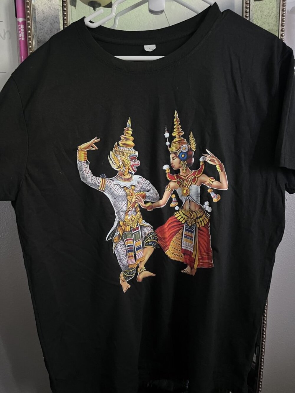 NWOT Thai Khon Dance Hanuman Sita Graphic T-Shirt Black Size L